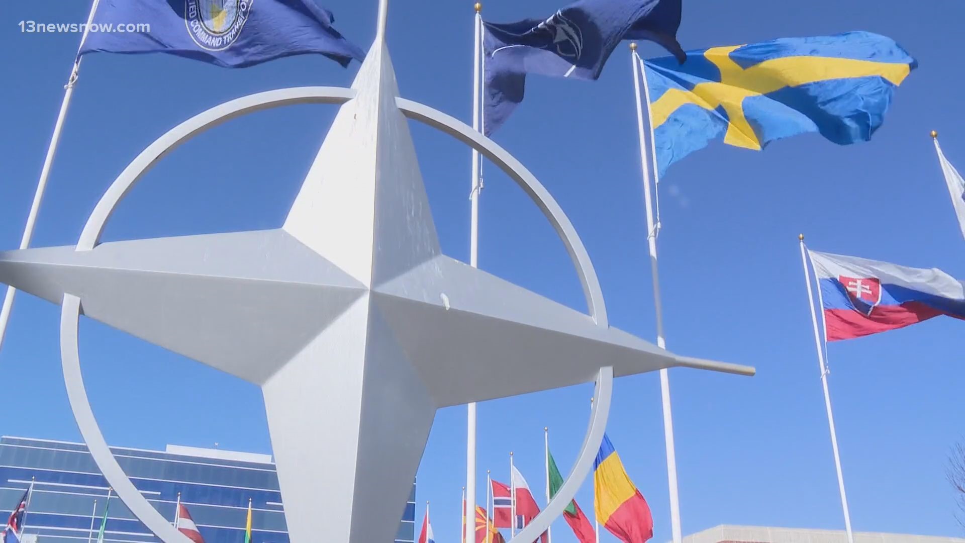 In ceremonies on both sides of the Atlantic today, flags were raised, formally signifying Sweden becoming NATO's 32nd member.