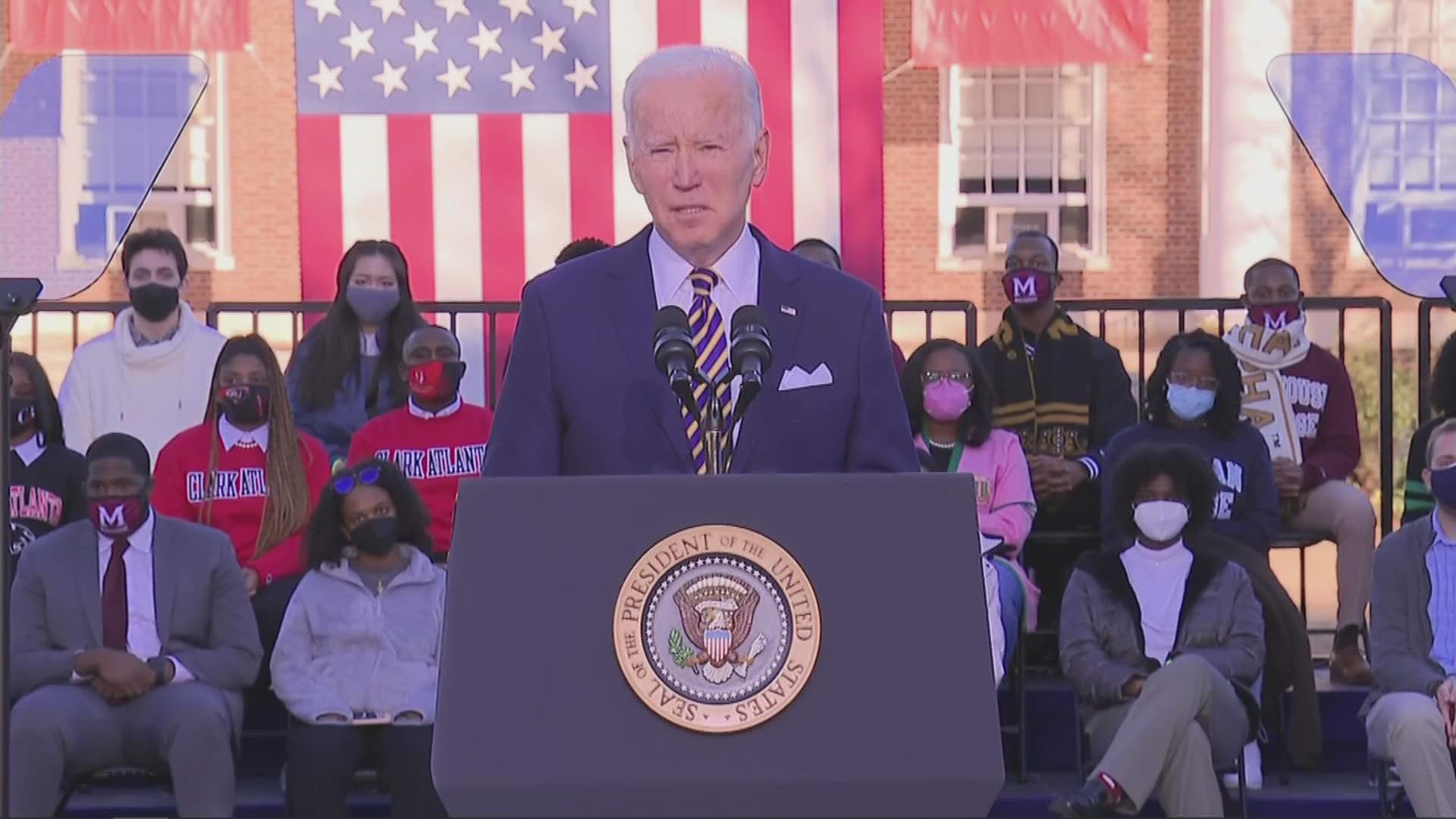 President Biden calls the trend of anti-voting legislation undemocratic. He said it is time to "turn eulogy into action," and pass the John Lewis Voting Rights Act