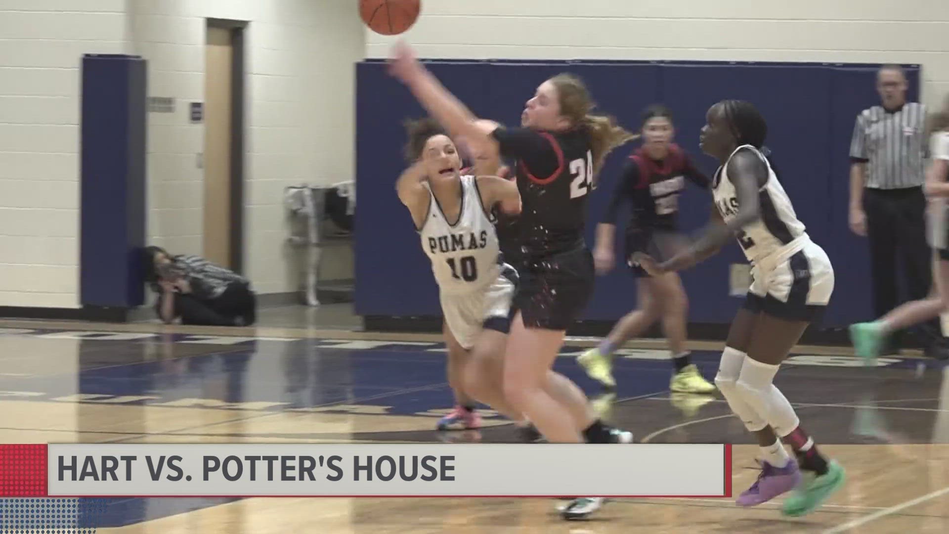 Hart and Potter's House both celebrate 1,000-point scorers in Pirate's 54-47 victory.